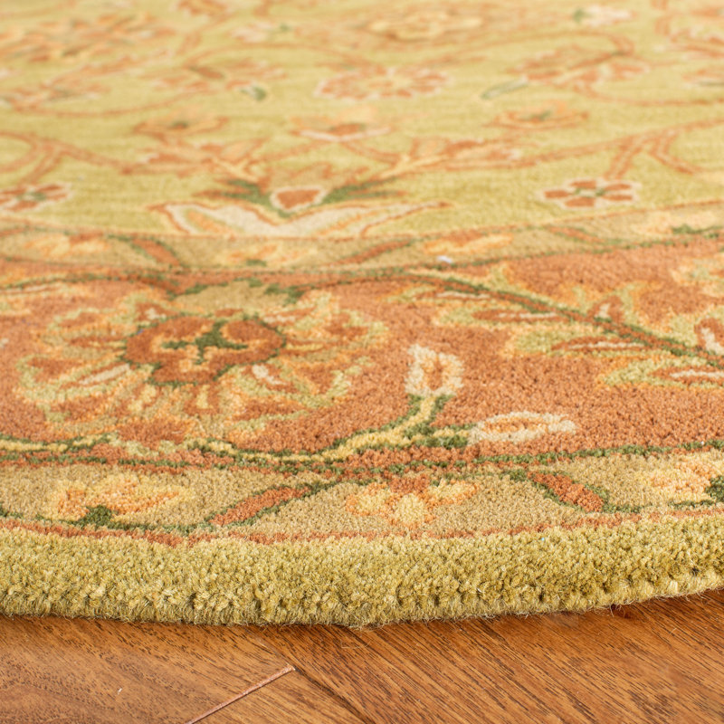Santoyo Hand Tufted Wool Floral Rug, Oval 4'6" x 6'6"