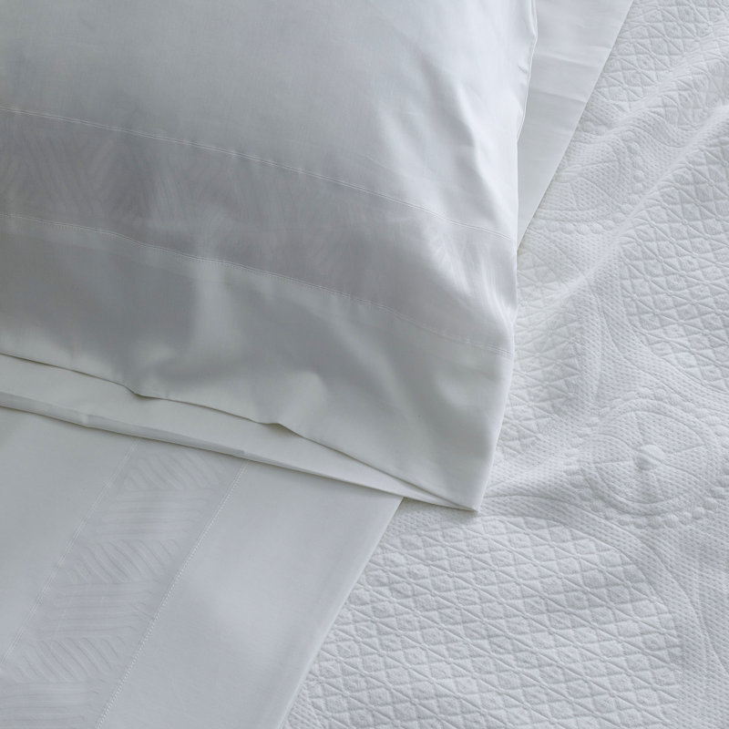 The Met x Ann Gish Anatolia 300 Thread Count 100% Cotton Pillowcase, Standard Pillowcase, Bone/Bone