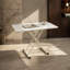 Bureau pliant portable à hauteur réglable, pour utilisation intérieure et extérieure, aucun assemblage requis, blanc
