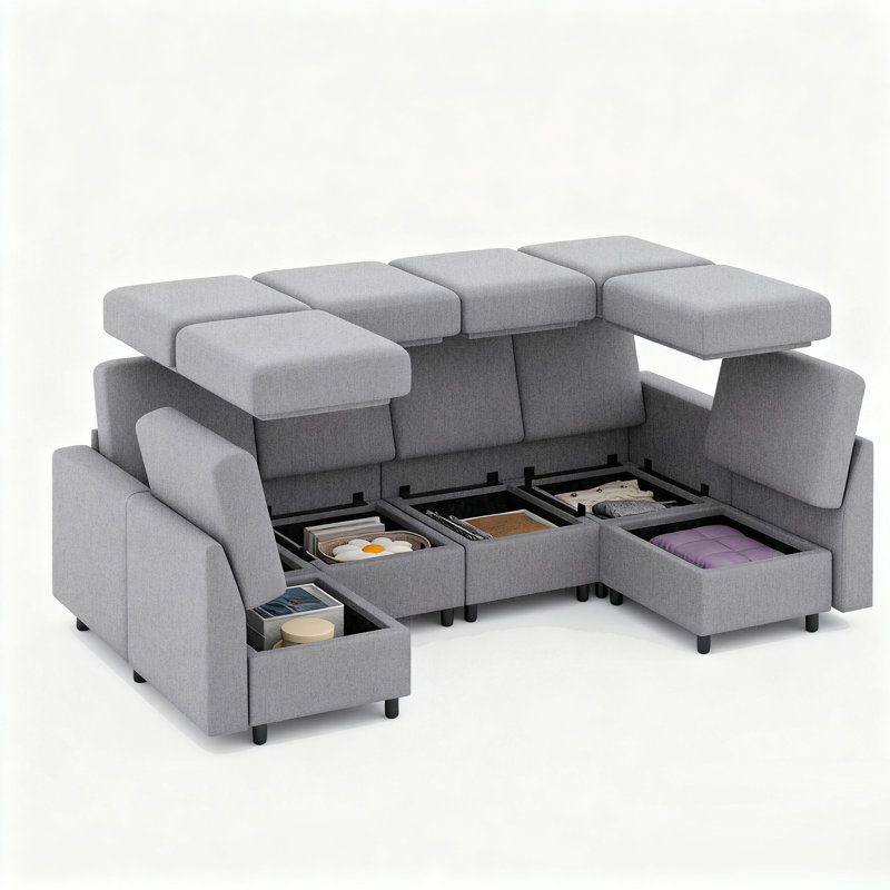 Canapé modulaire 6 pièces avec rangement pour sièges, canapés modulaires et canapés modulaires pour le salon