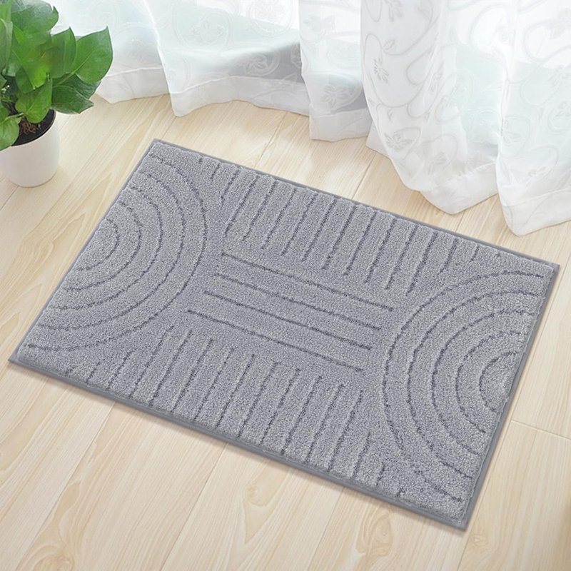 Non Slip Soft Absorbent Bath Mat, Gray, 36" L x 24" W