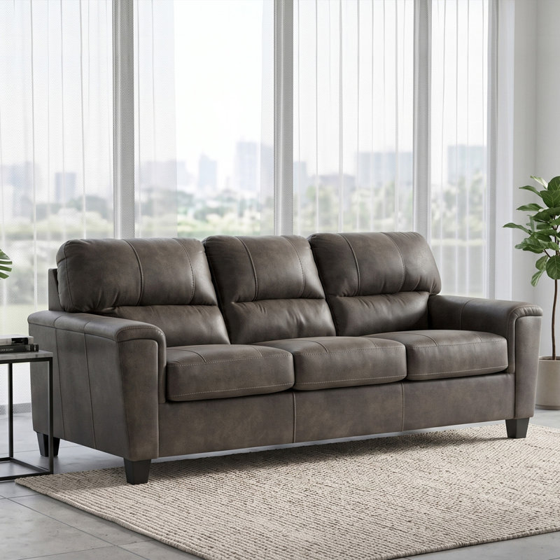 Canapé à accoudoirs carrés 89 po, Gris anthracite