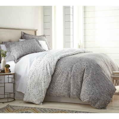 Southshore Fine Linens Botanical Leaves Grey Full/Queen 3-Piece Reversible Botanical Comforter Set, 1 Oversized Comforter & 2 Standard Shams, Soft Microfiber