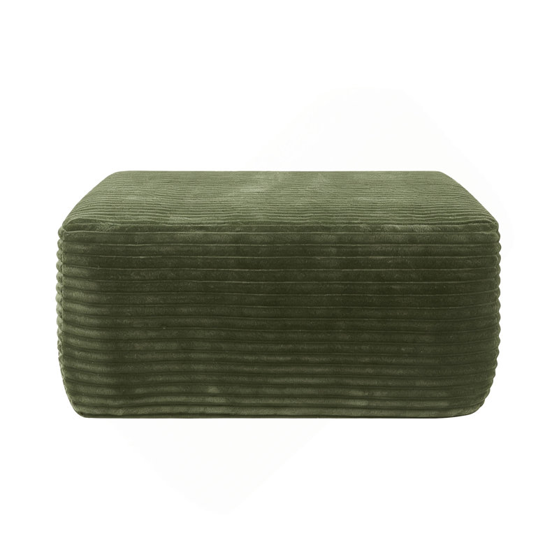 Wide Rounded Rectangle Modular Ottoman, Green