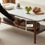 Table basse rectangulaire en bois massif blanc et noyer blanc-1934902240
