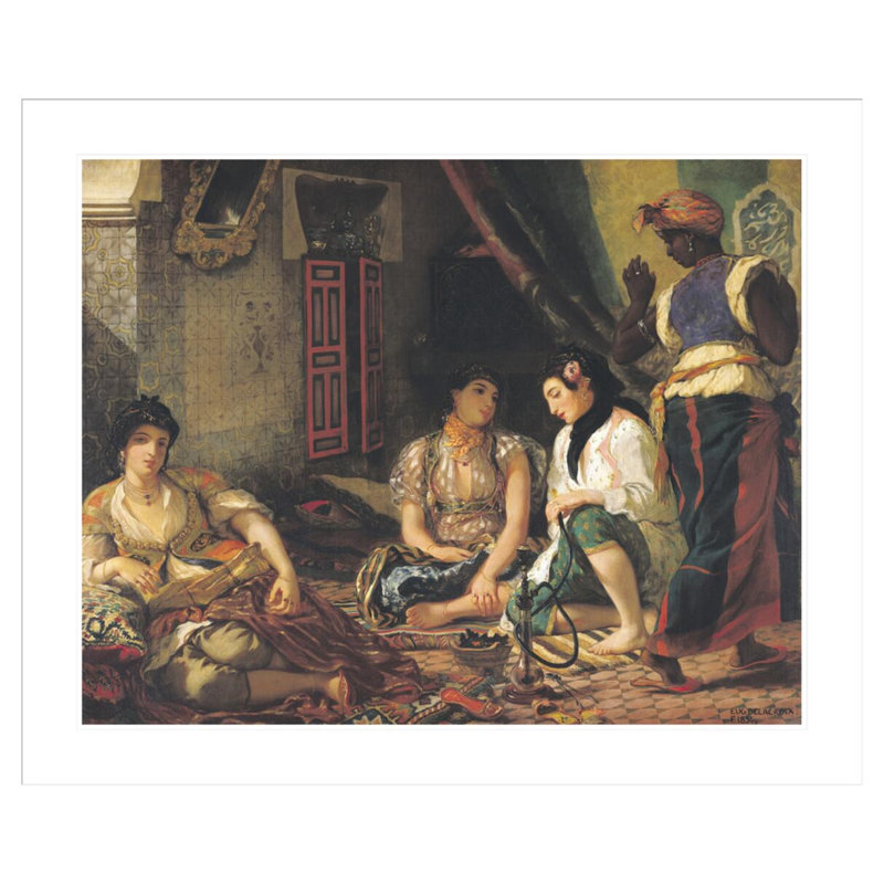 Les femmes d'Alger dans leur appartement par Eugène Delacroix, H 33,5 po x l 40,67 po