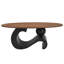 Élégante, 2 pièces, table basse gigogne noire, ovale et ronde, tables, base en métal robuste, fabrication luxueuse et facile à installer, capacité de poids élevée, instructions claires