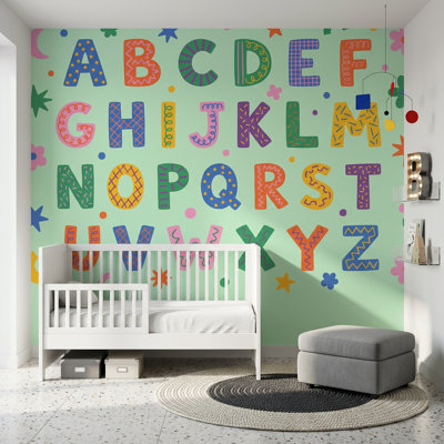 Papier peint amovible pour enfants Alphabet