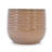Handmade Glazed Ceramic Planter Set Of 3, 15/11/8 Inch Diameter, Horizontal Ribbed Texture, For Succulents & Cacti Outdoor & Indoor Staircase Use, Breathable Clay With Drainage Holes, Brownish-Beige-671052961