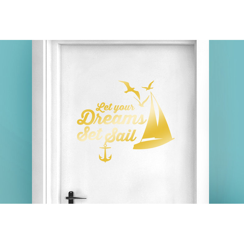 Nautical & Beach Wall Decal, Shiny Gold