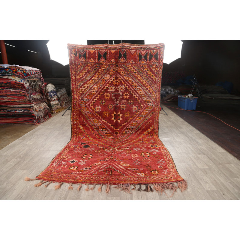 One-of-a-Kind 6' X 10'11" 1970s Wool Area Rug in