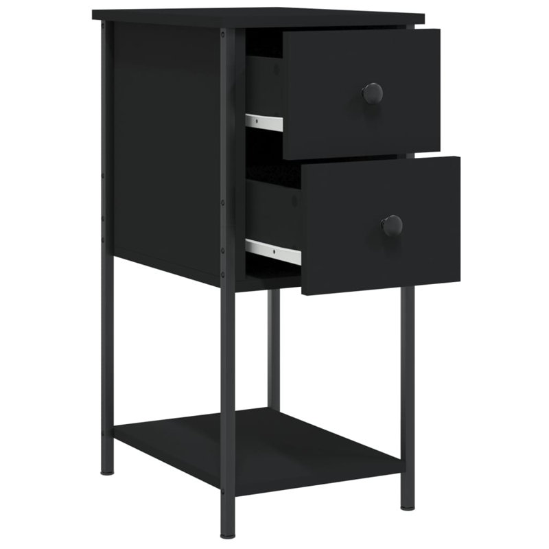 Eusden Bedside Cabinet 32x42x70 cm Engineered Wood, Black