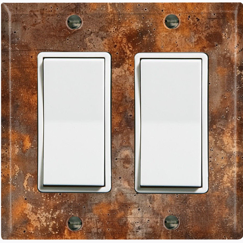 Couvercle de plaque d'interrupteur en métal; Fauteuil à bascule GFI 2 bandes US standard - Image imprimée de métal rouillé