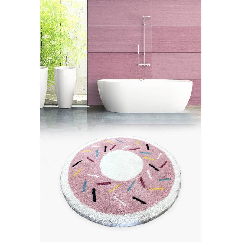 Tapis de bain Agaat, Rose / blanc