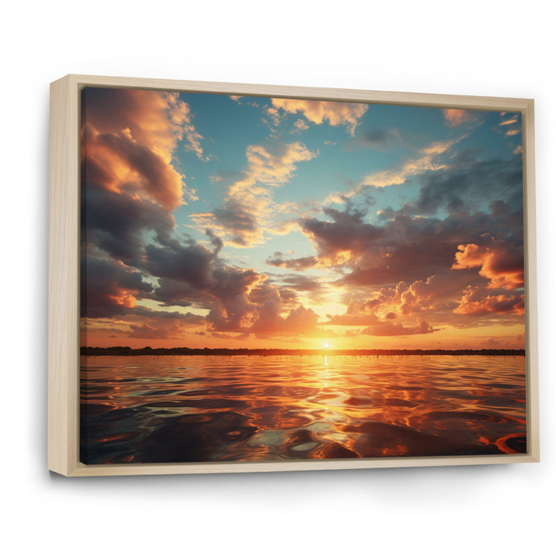 «Blue Orange Sky Sky» sur impression sur toile, Cadre naturel flottant, H 30 po x l 40 po x P 1,5 po