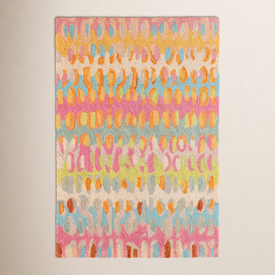 Paint Chip Confetti Hand-Hooked Abstract Wool Rug