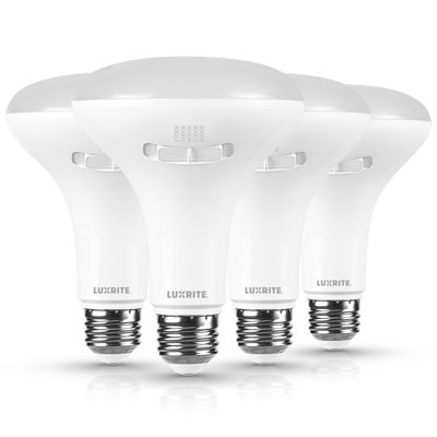 Ampoule DEL Luxrite BR30 10W = 85W 5CCT 2700K 3000K 3500K 4000K 5000K, intensité variable, 850 lumens, ampoule DEL à culot moyen, homologuée UL, paquet de 4 à culot moyen E26