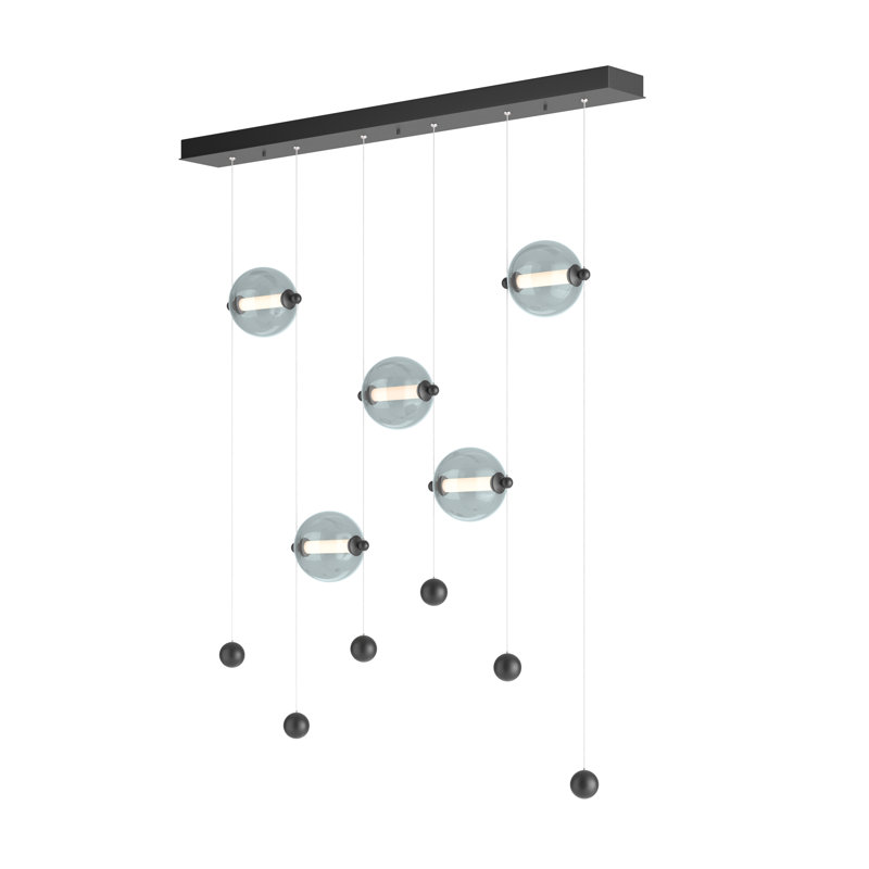 Abacus 5 - Light Cluster Globe LED Pendant, Black, Cool Gray