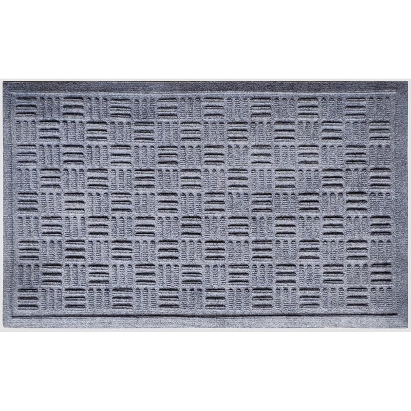 Ocossio Indoor/Outdoor Non-Slip Heavy-Duty Polypropylene Doormat with Rubber Backing – Criss Cross Design, 24" W x 36" L