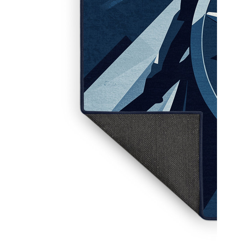 Tapis bleu moelleux doux et moelleux Duran Shield Maiden, 7 x 9