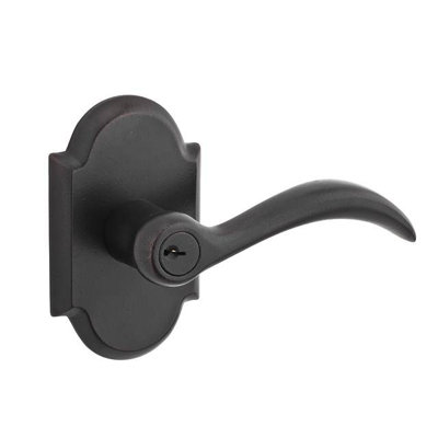 Arch Keyed Door Lever with Rustic Arch Rose