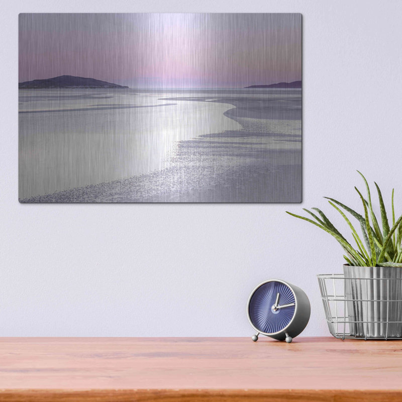 «Silver Silence» par Lynne Douglas - peinture sur métal sans cadre, H 12 po x l 16 po x P 0,13 po