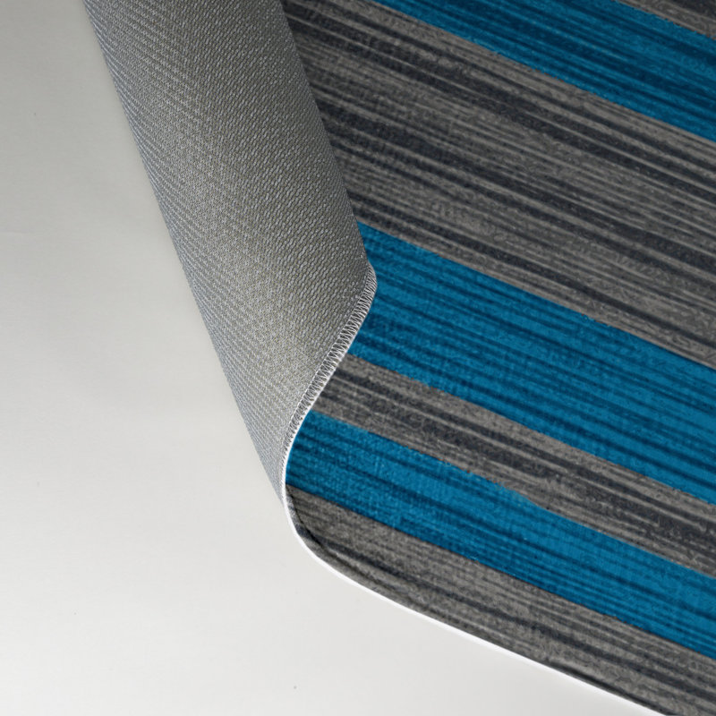 Tapis intérieur / extérieur gris HorizontalStripes, Rectangulaire 3 pi x 5 pi