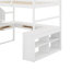 Lit mezzanine double en bois avec bureau
