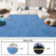 Tapis à poils longs 6 po x 9 pi, tapis moelleux bleu brume pour le salon, tapis à poils longs antidérapant pour chambre de bébé-45079694