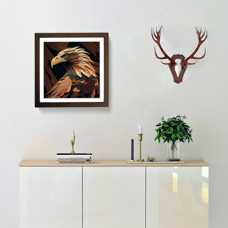 Single Picture Frame Print on Wood, Walnut