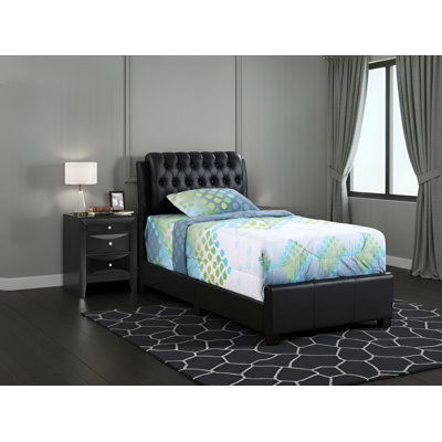 Loviisa Black 2pc Bedroom Set with Twin Bed