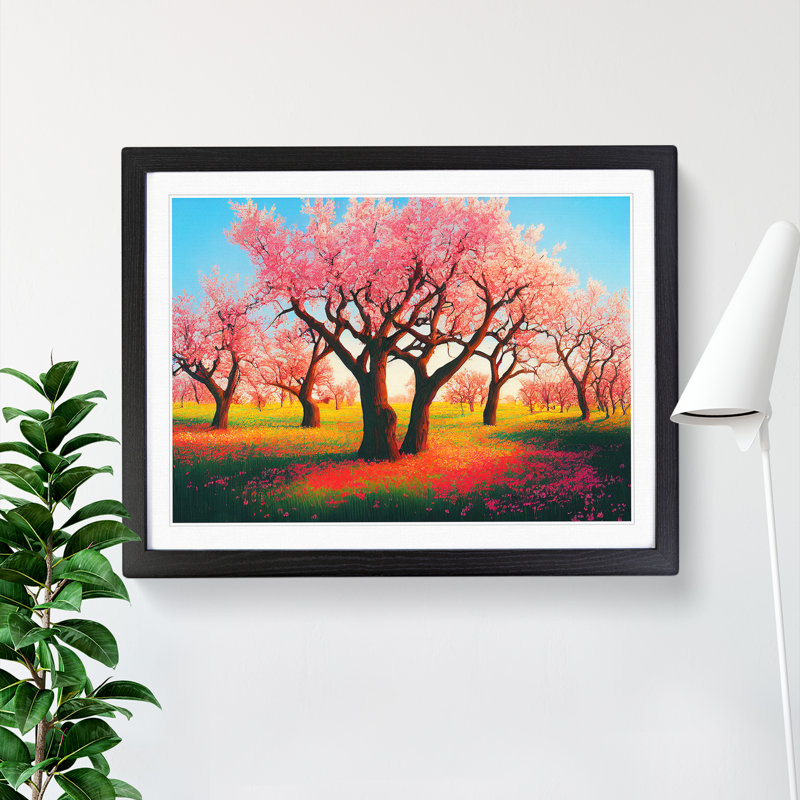 Desirable Spring Forest - Single Picture Frame Painting, 25cm H x 34cm W x 2cm D, Black