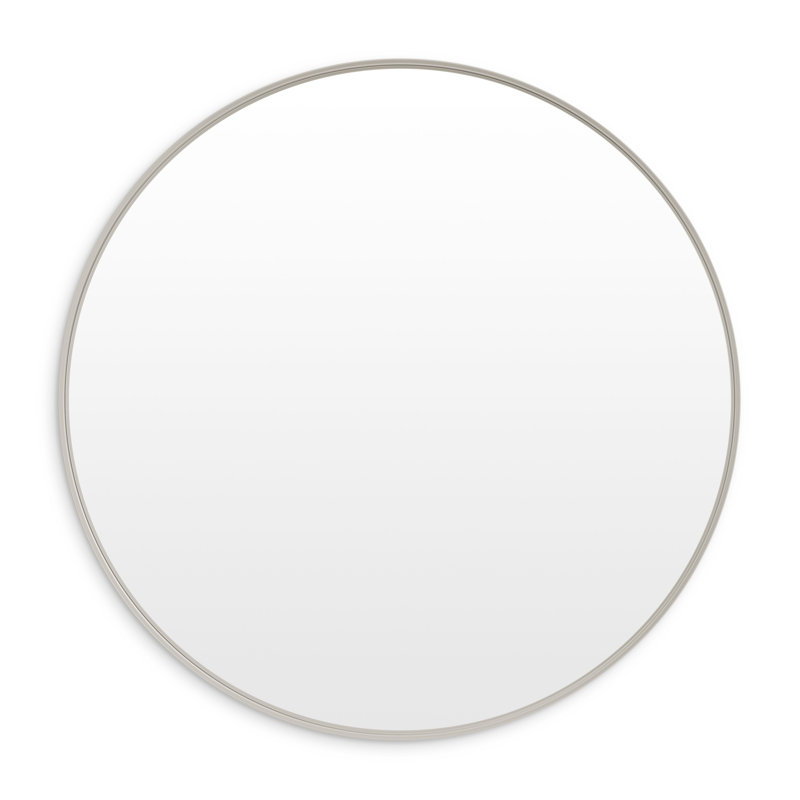 Hoopla Metal Round Wall Mirror, Putty, 46" x 46"