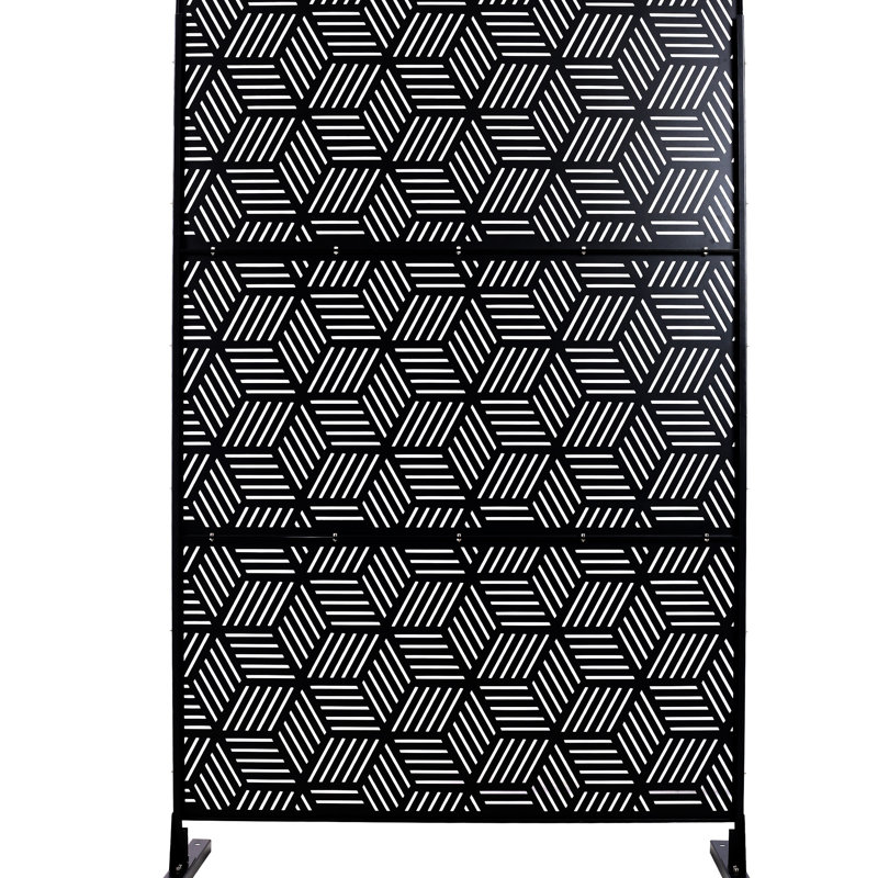 Écran d'intimité en métal l 76 po H48 po - autoportant pour terrasse, patio, balcon. S'améliore dans n'importe quel environnement. , Rouille - Pour balcon, patio. Élégant, rouille, à l'extérieur