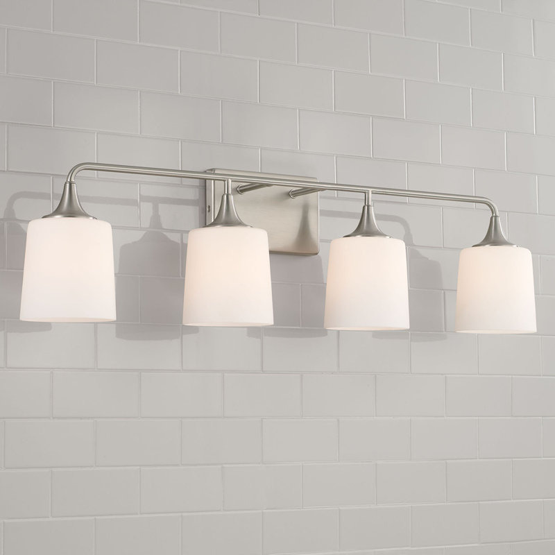 Éclairage pour meuble-lavabo à intensité variable à 4 lumières, Nickel brossé