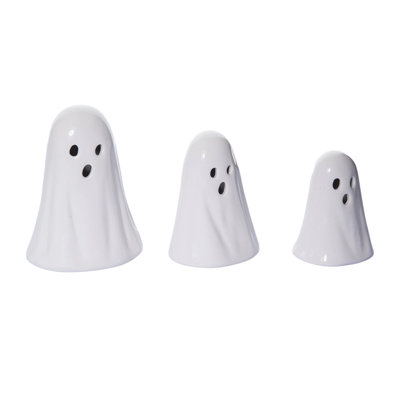 Dolomite 7 in. White Halloween Ghost Set of 3