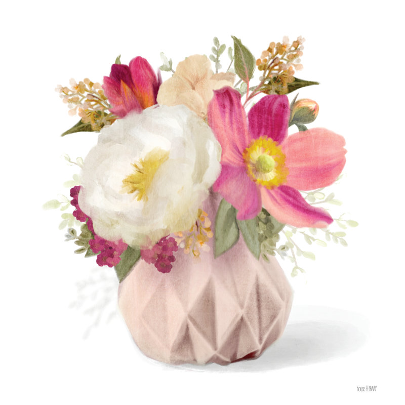 Fuchsia floral II sur toile par House Fenway, H 30 po x l 30 po x P 1,25 po