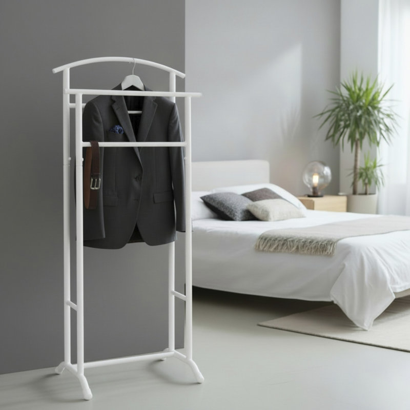 Metal Freestanding Coat Rack, White