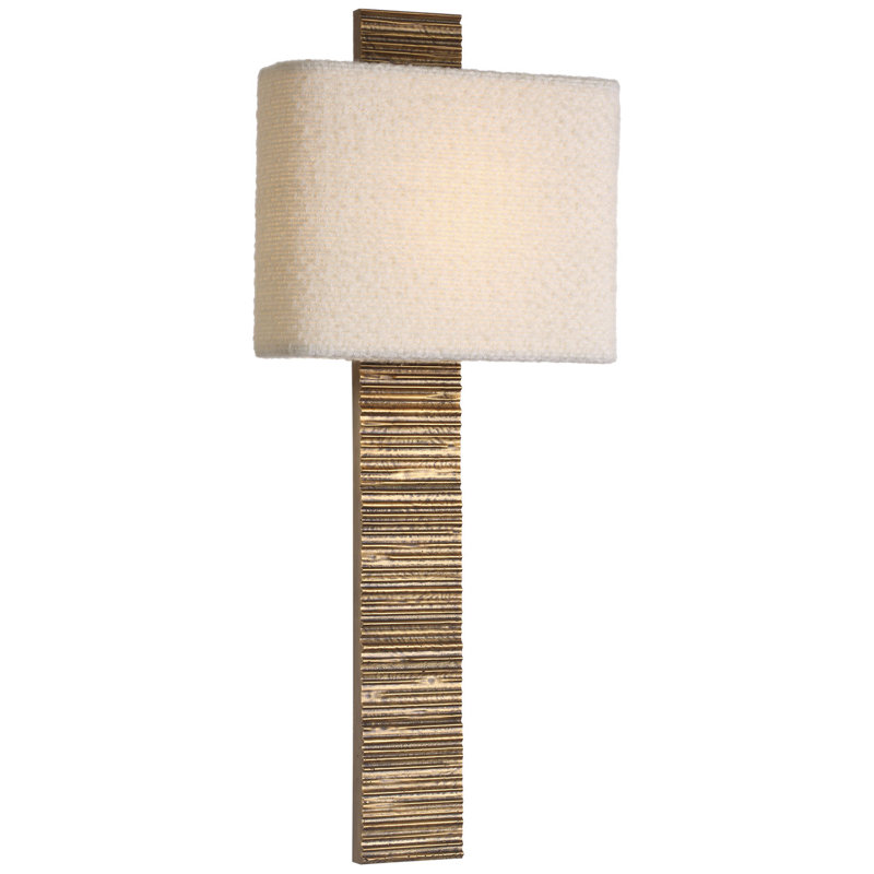 Anne-Marie Barton Fumar 23" Tail Sconce with Bouclé Shade, Ridged Tombac