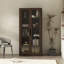 Bibliothèque moderne à 5 tablettes H 79 "x l 38" avec portes en verre noyer Rivington-116164062
