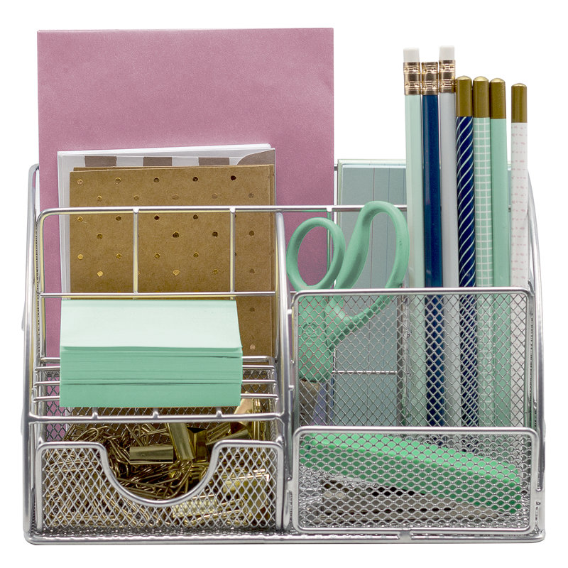 Sorbus All-in-One Desk Organizer in Stylish, Silver