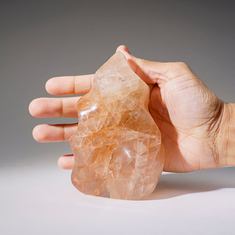 Genuine Polished Strawberry Quartz Flame Freeform (1.6 Lbs)