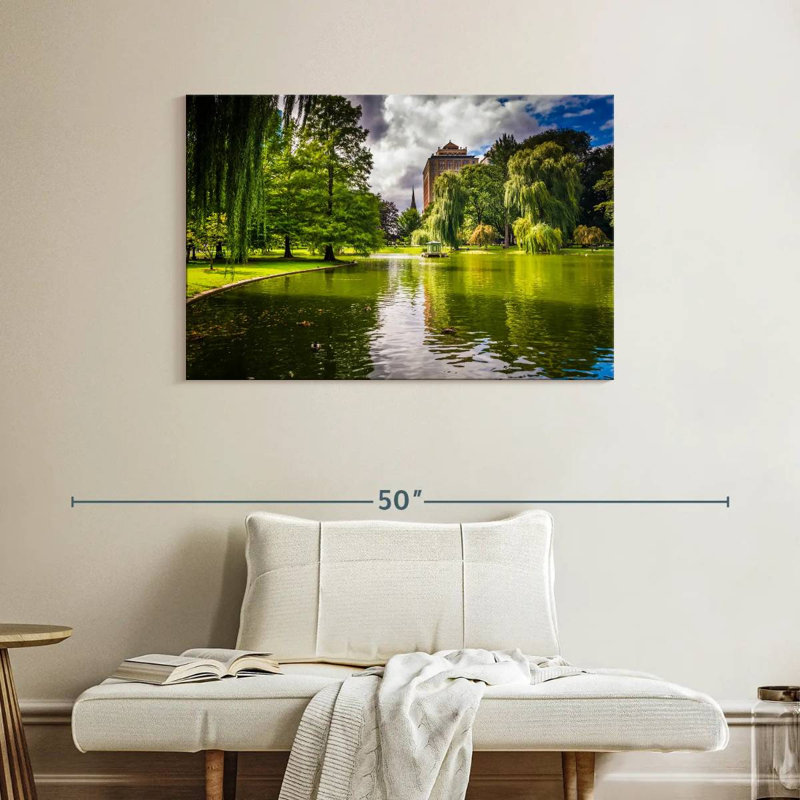 Harnek Weeping Willows By Pond, H 26 po x l 39 po