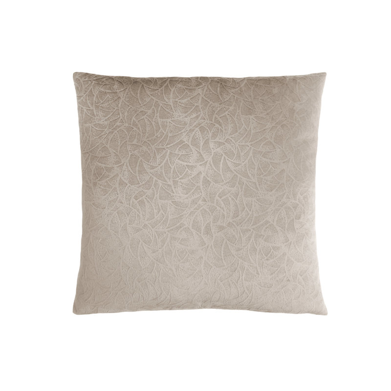 Beige Floral Velvet 18" Square Decorative Throw Pillow