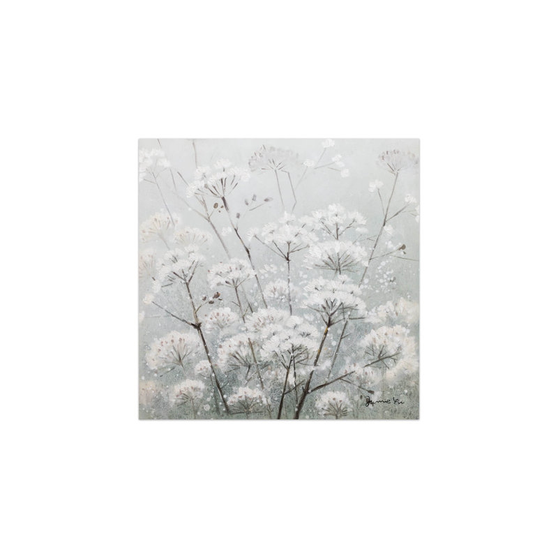 Hand-painted misty flowers acrylic painting