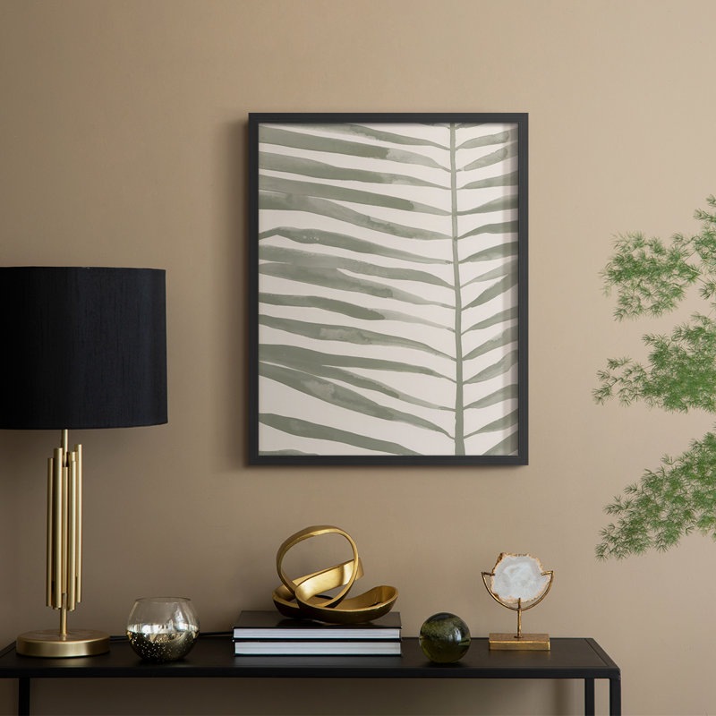 «Frond Fingers II», reproduction encadrée - bois massif, H 11 po x l 9 po, Noir, noir, noir, noir