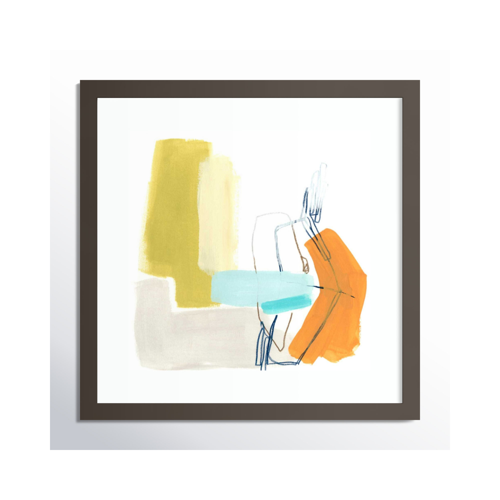 Adagio IV by June Erica Vess, Clay Gray Framed Paper, 19.38" H x 19.38" W x 0.88" D