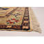 Tapis décoratif en laine de conception unique noué à la main des années 1980 5 pi 4 po x 7 pi 7 po Beriguette en jaune/crème foncé/bleu foncé