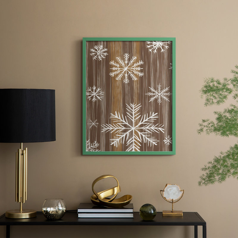 «Christmas Holiday Art XXI», reproduction encadrée - bois massif, H 15 po x l 12 po, Vert