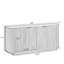 Buffet de rangement ondulé de 63 po à deux portes avec tablettes réglables, idéal pour la cuisine, le salon et le couloir - rangement polyvalent (brun)